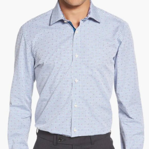 Ted Baker London Trim Fit Check Dress Shirt 15.5 34/25 - Picture 2 of 7